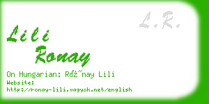 lili ronay business card
